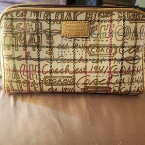Coach Multicolor Plaid Cosmetic Bag
